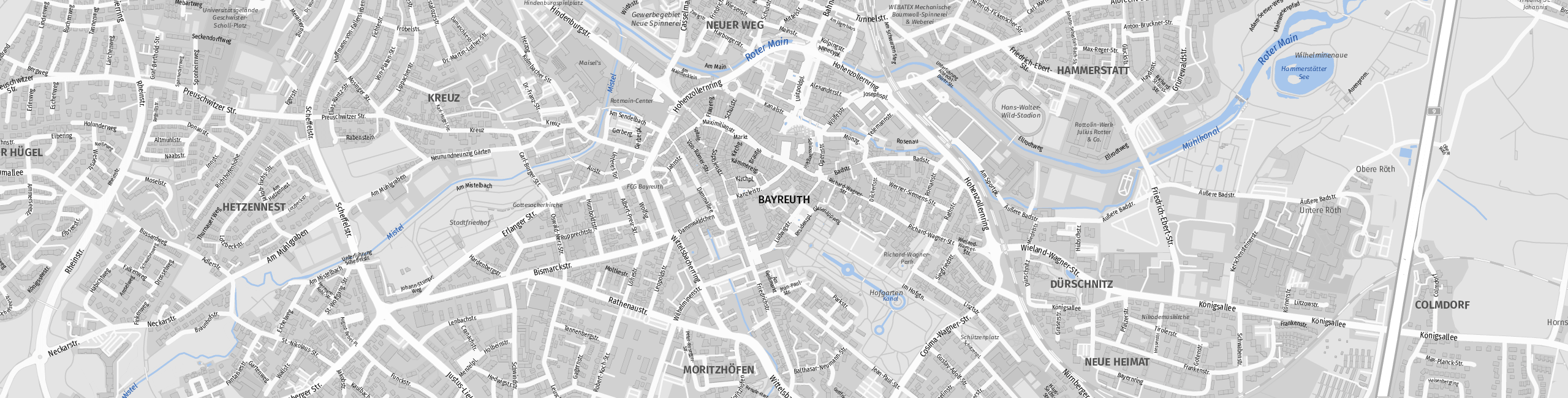 Stadtplan Bayreuth zum Downloaden.