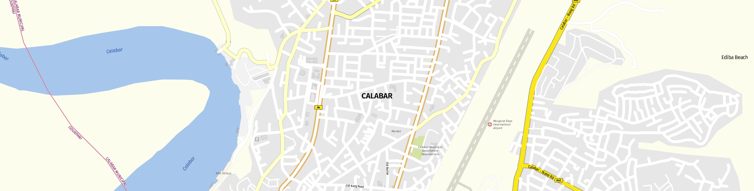 Stadtplan Calabar zum Downloaden.