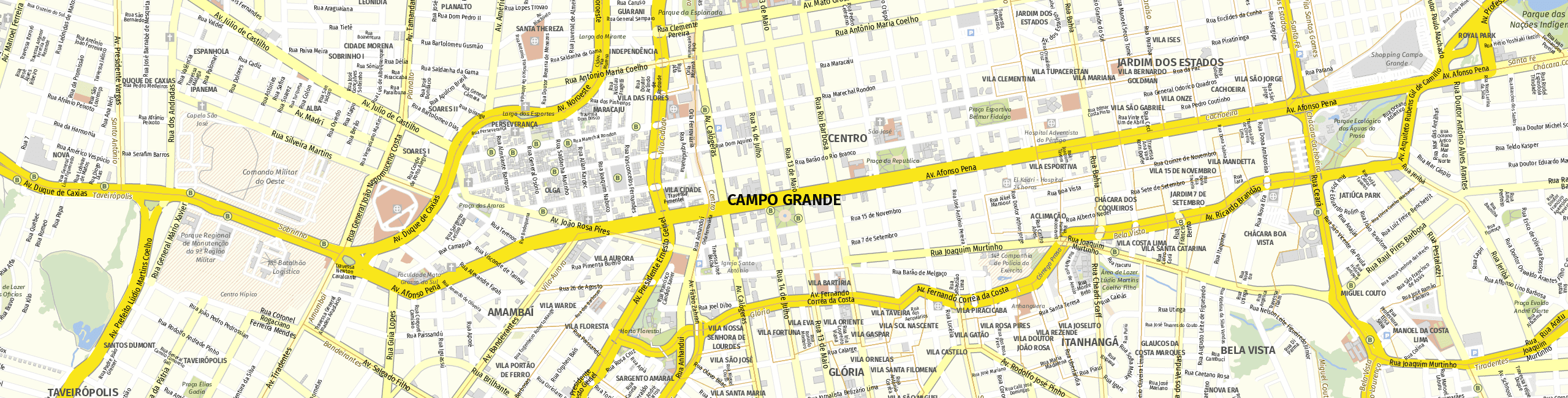 Stadtplan Campo Grande zum Downloaden.