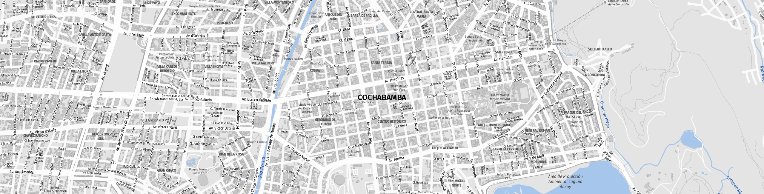 Stadtplan Cochabamba zum Downloaden.