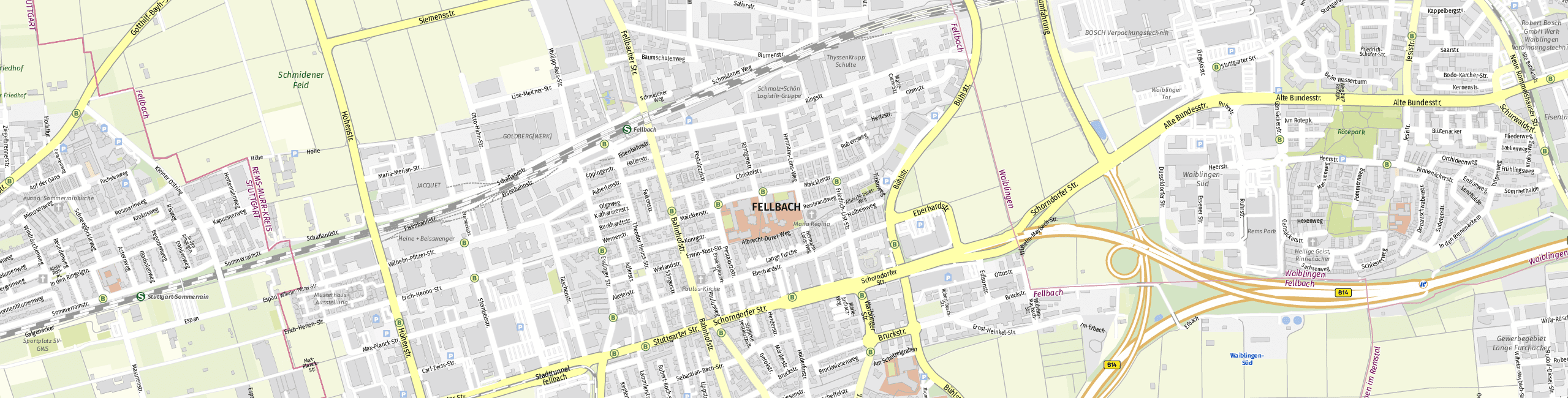 Stadtplan Fellbach zum Downloaden.