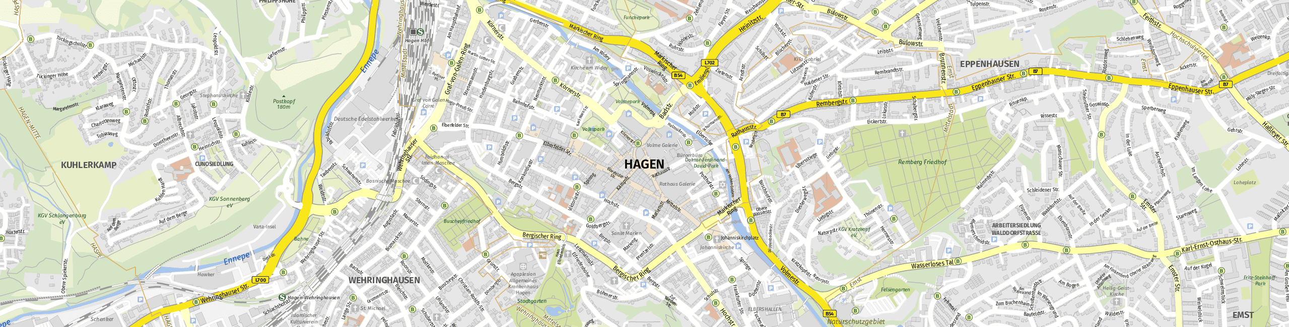 Stadtplan Hagen zum Downloaden.