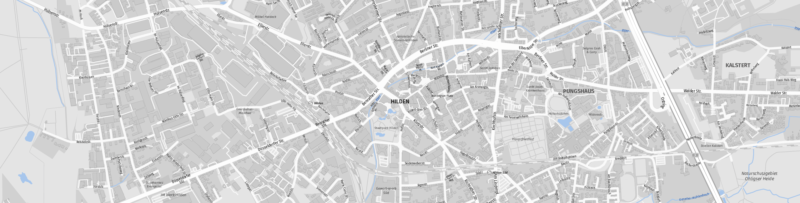 Stadtplan Hilden zum Downloaden.