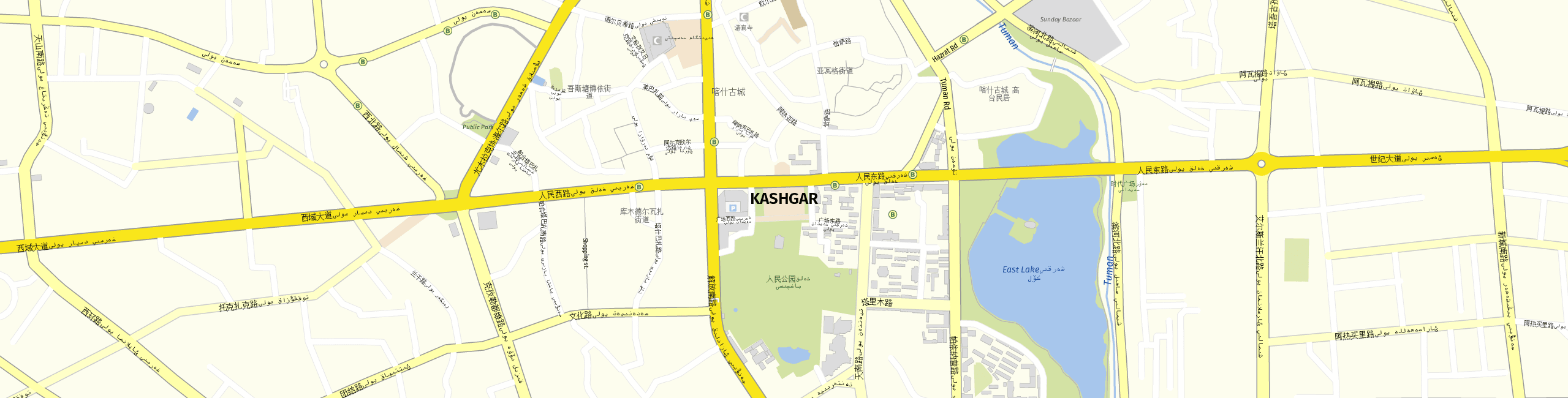 Stadtplan Kaschgar zum Downloaden.