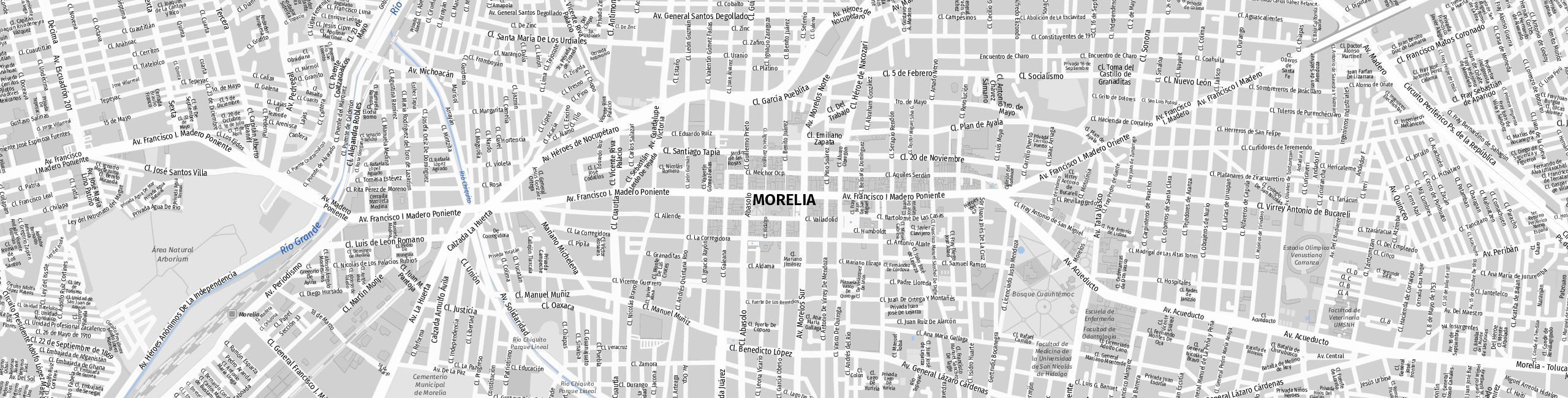 Stadtplan Morelia zum Downloaden.