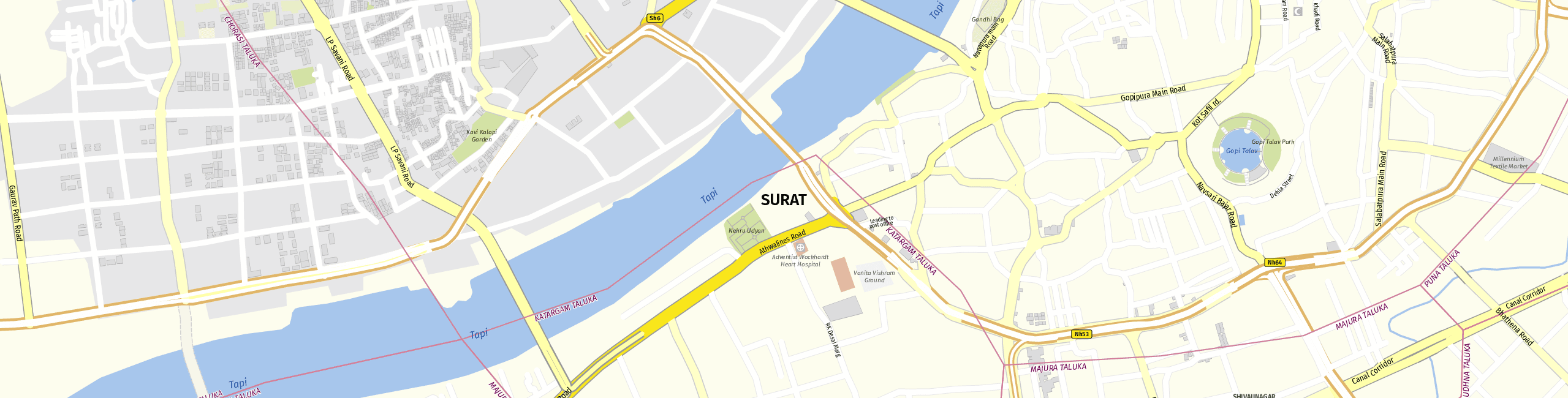 Stadtplan Surat zum Downloaden.