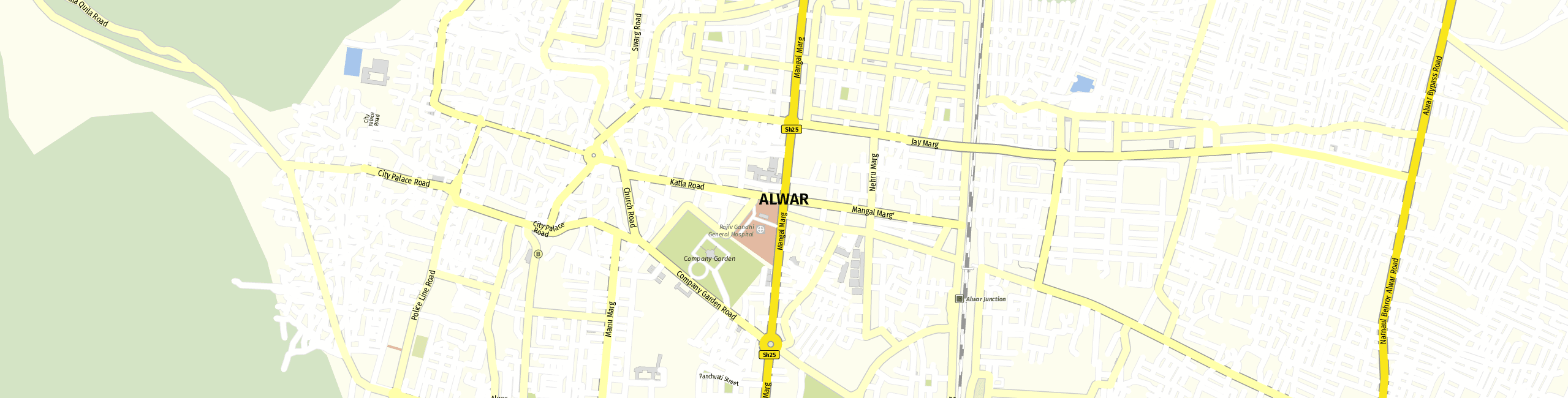 Stadtplan Alwar zum Downloaden.