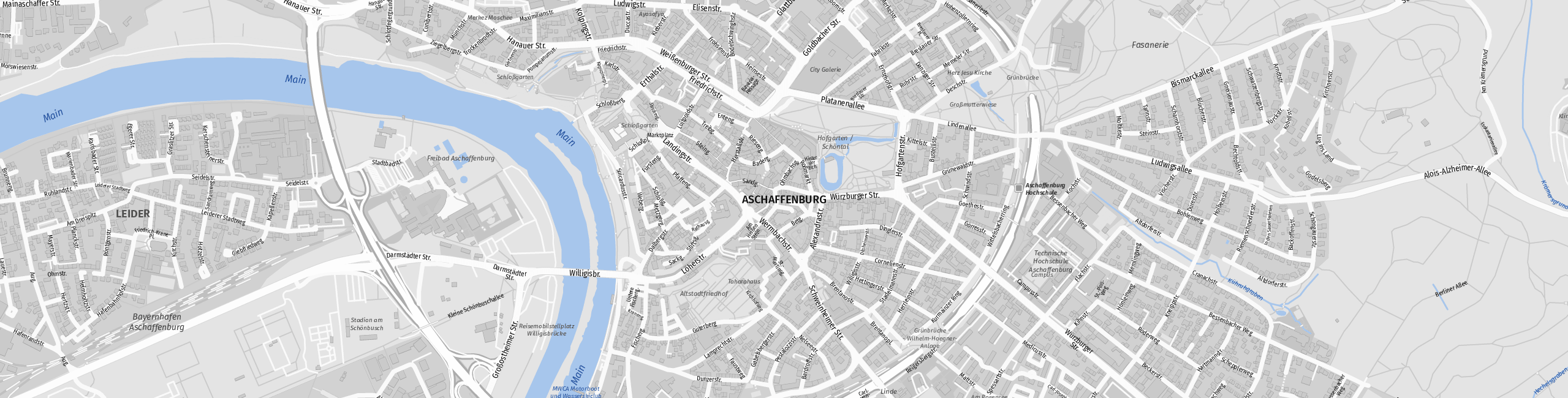 Stadtplan Aschaffenburg zum Downloaden.