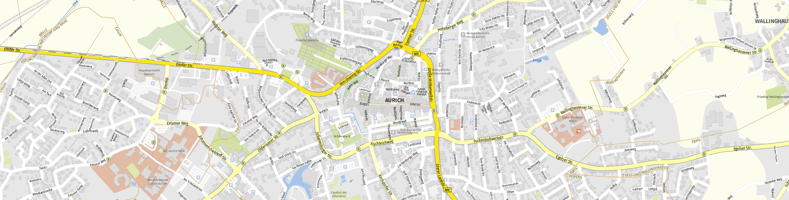 Stadtplan Aurich zum Downloaden.