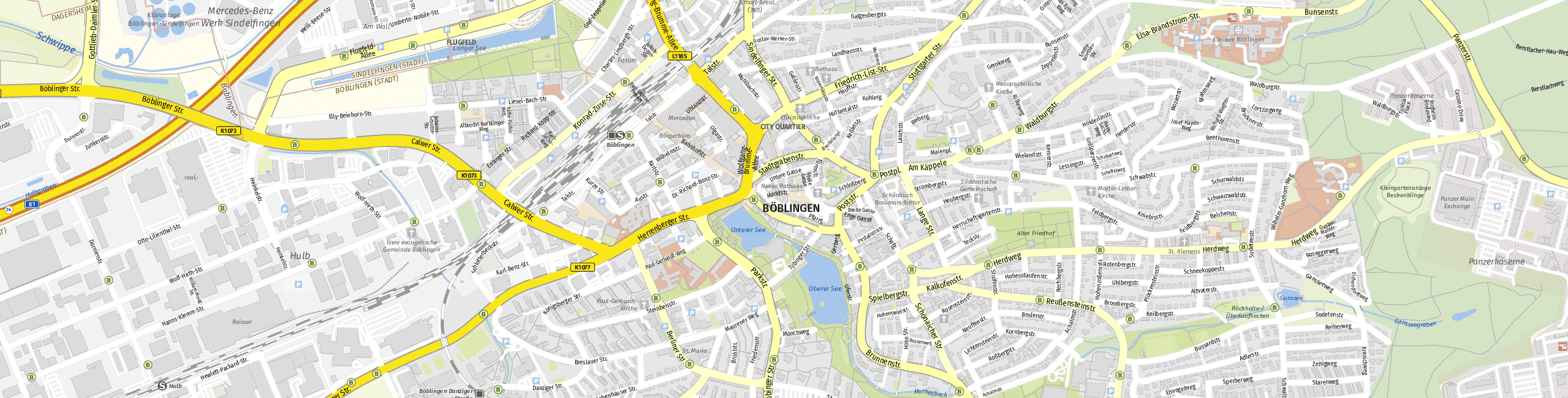 Stadtplan Böblingen zum Downloaden.