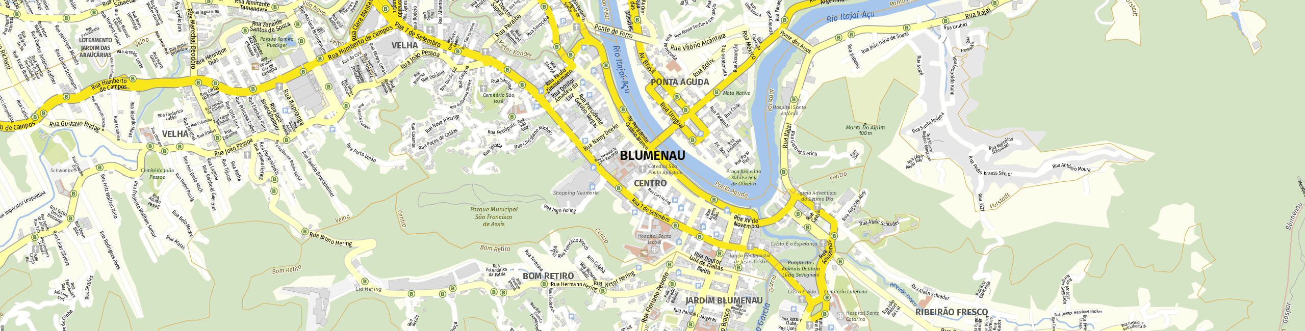 Stadtplan Blumenau zum Downloaden.