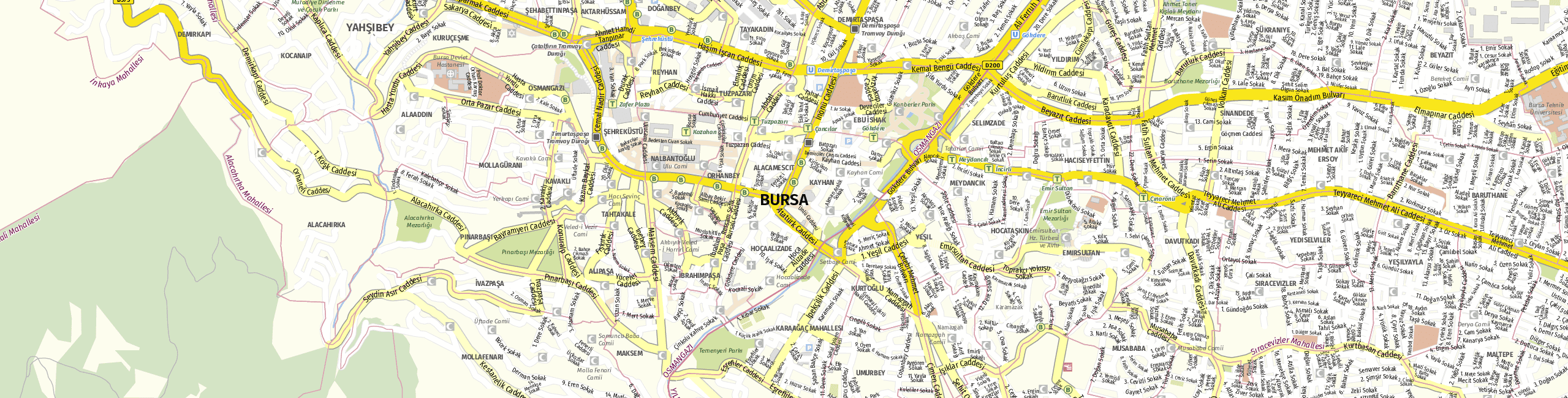 Stadtplan Bursa zum Downloaden.