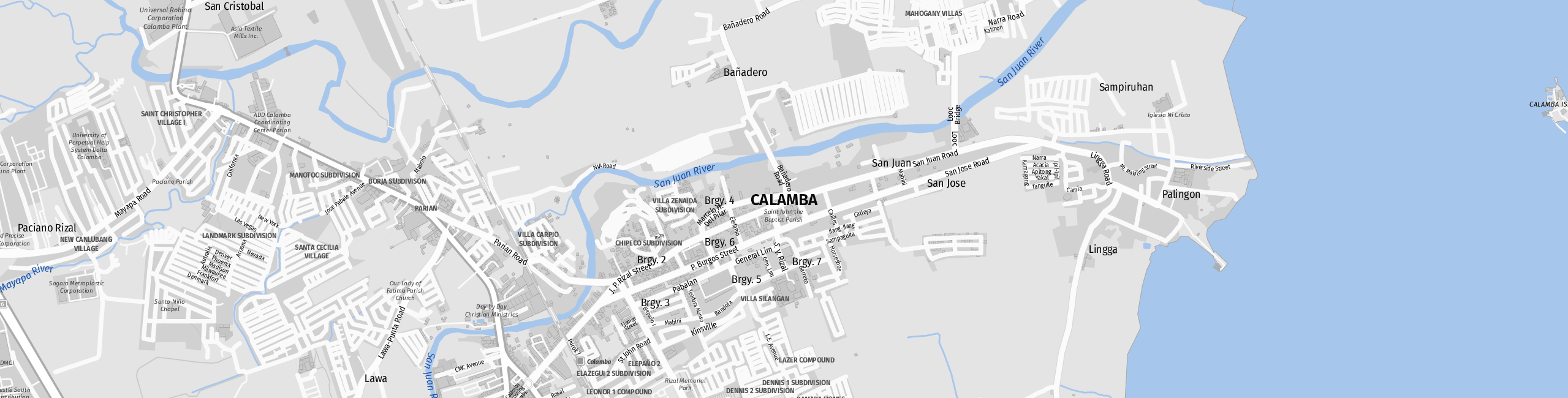 Stadtplan Calamba zum Downloaden.