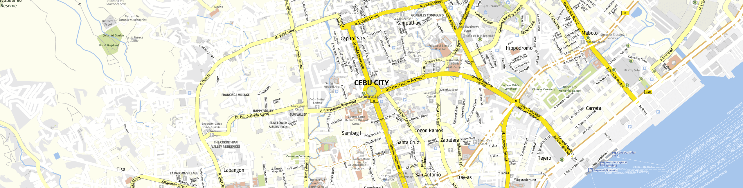 Stadtplan Cebu City zum Downloaden.