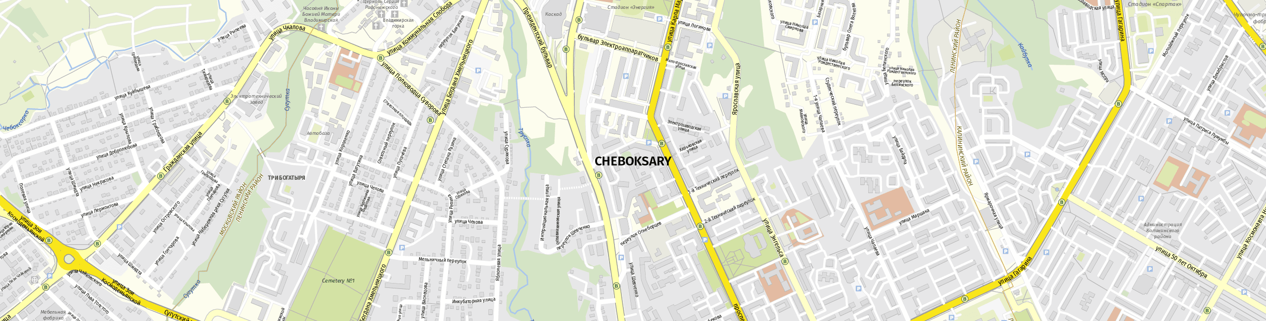 Stadtplan Tscheboksary zum Downloaden.