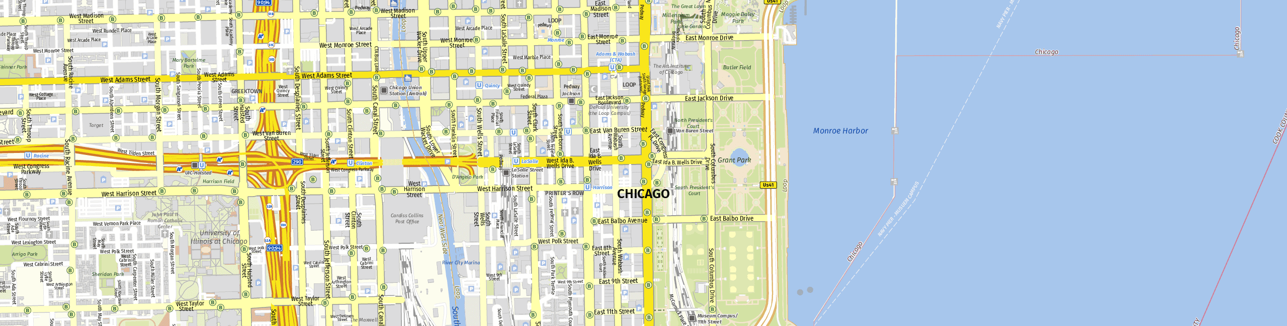 Stadtplan Chicago zum Downloaden.