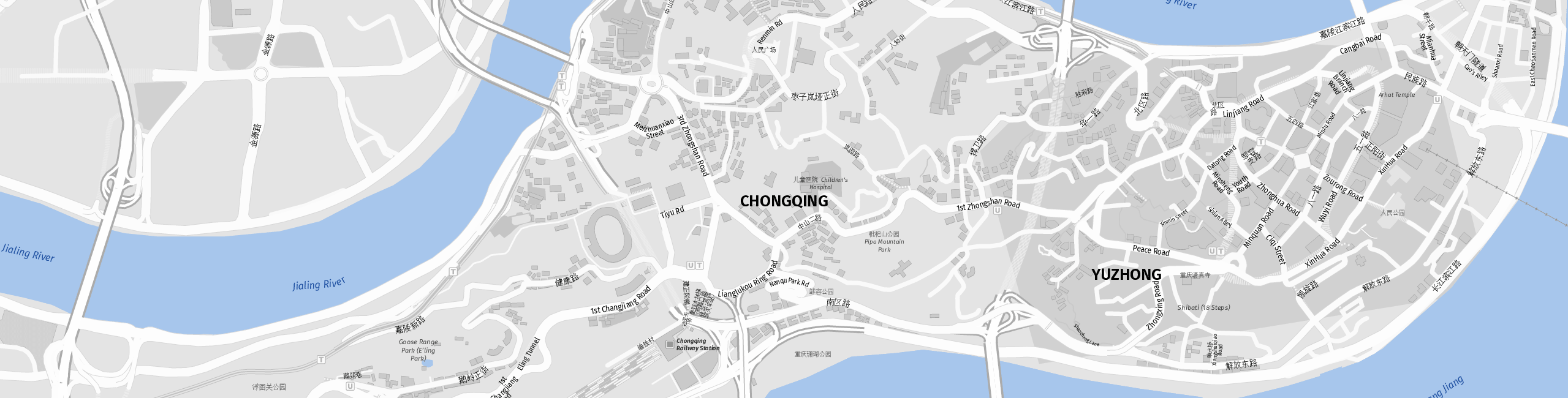 Stadtplan Chongqing zum Downloaden.