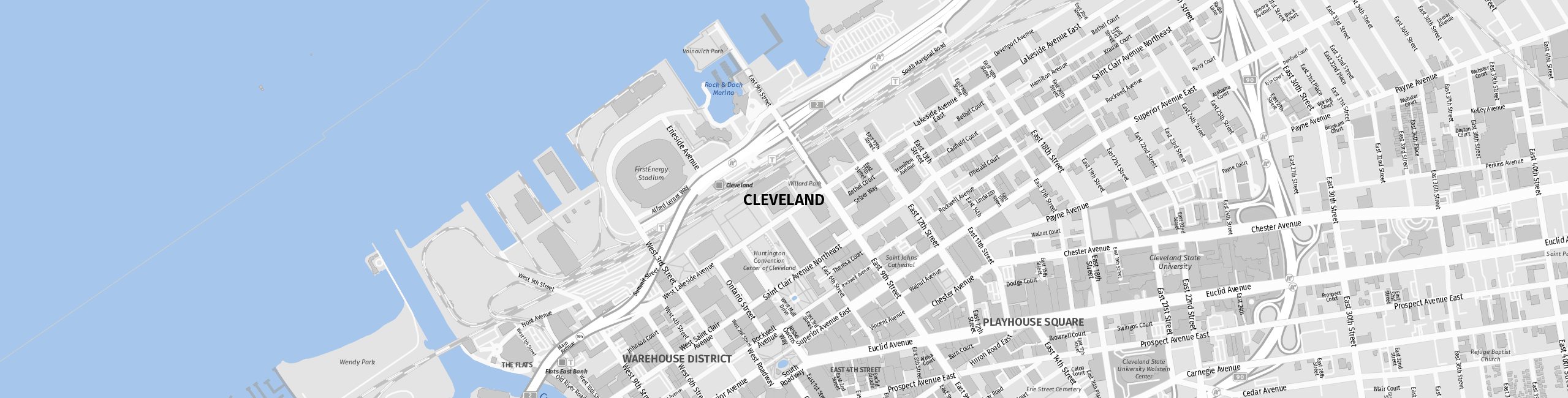 Stadtplan Cleveland zum Downloaden.