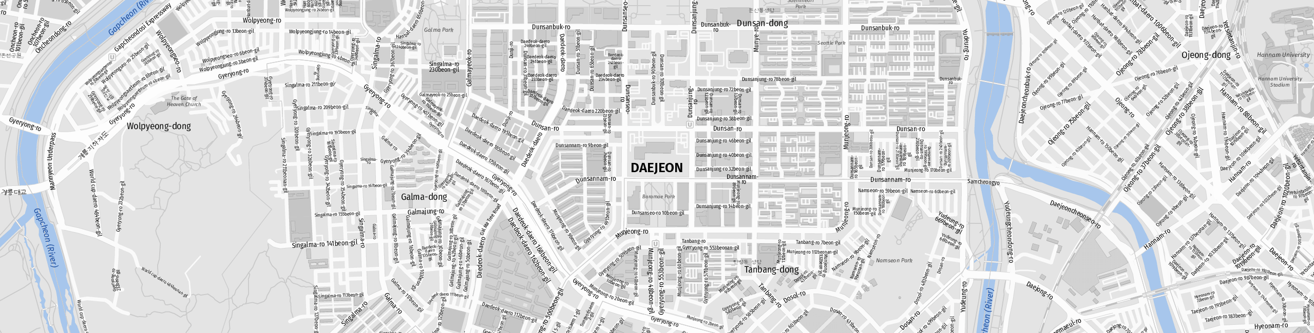 Stadtplan Daejeon zum Downloaden.