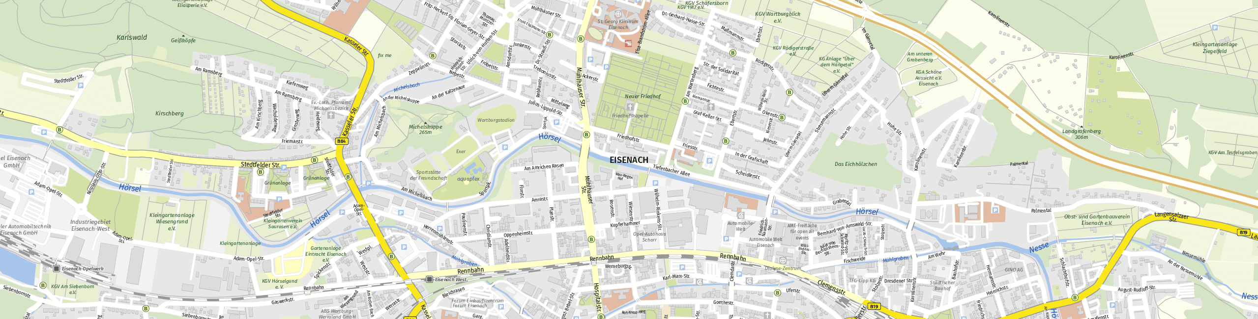 Stadtplan Eisenach zum Downloaden.