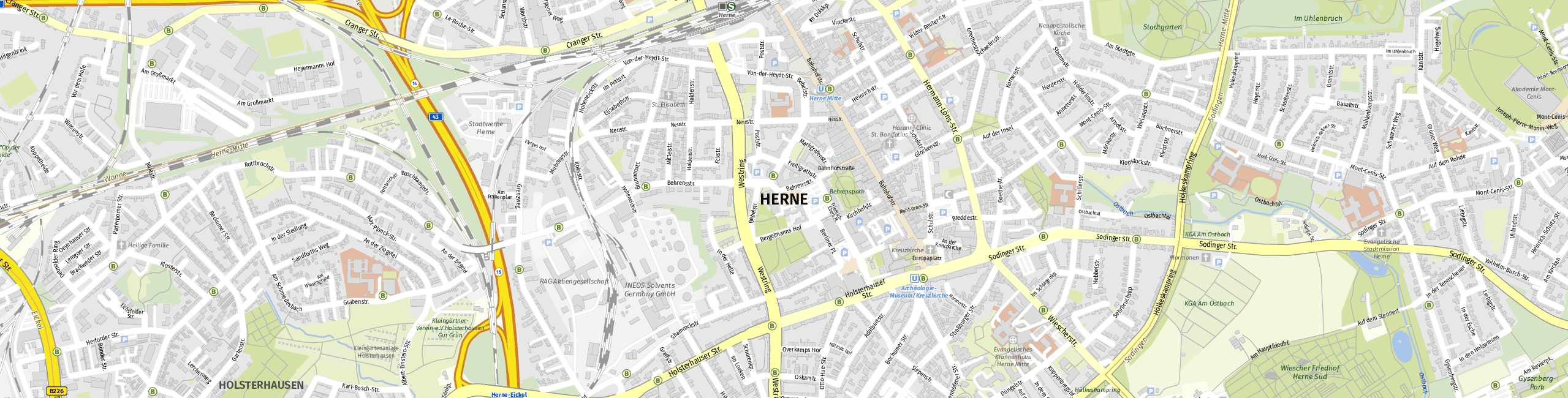 Stadtplan Herne zum Downloaden.