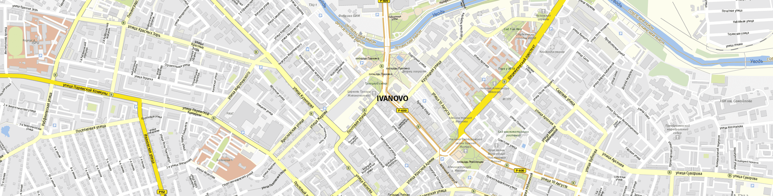 Stadtplan Ivanovo zum Downloaden.