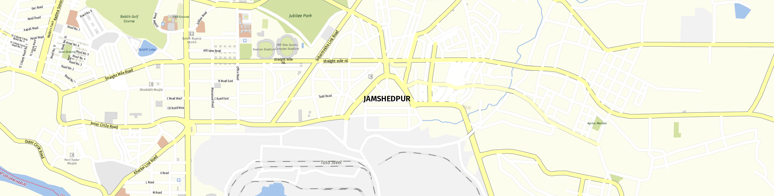 Stadtplan Jamshedpur zum Downloaden.