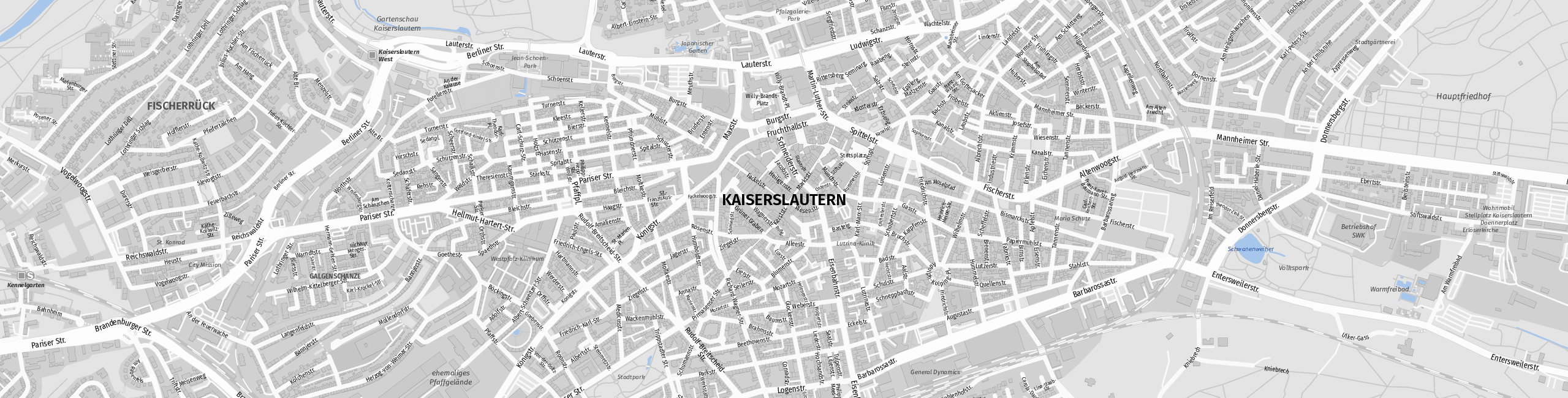 Stadtplan Kaiserslautern zum Downloaden.