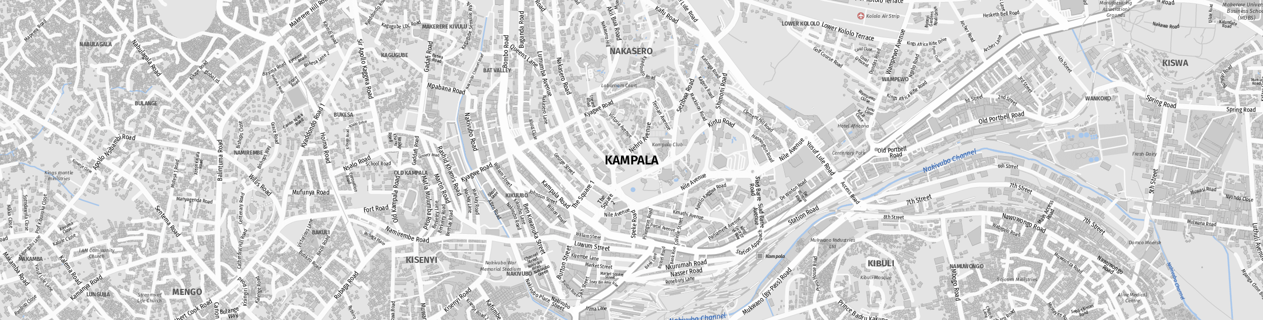 Stadtplan Kampala zum Downloaden.