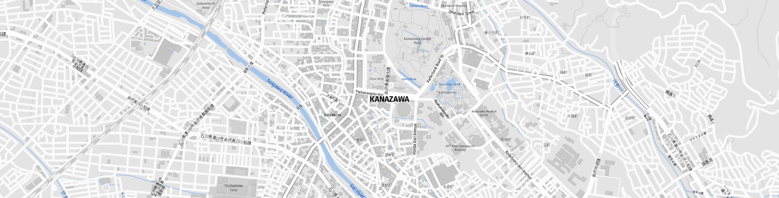 Stadtplan Kanazawa zum Downloaden.