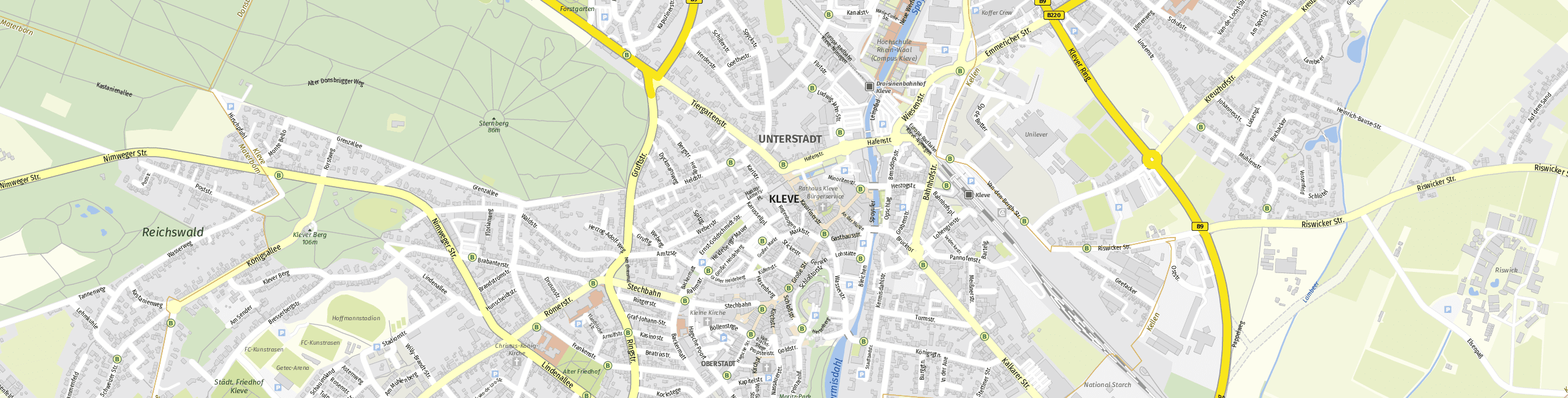 Stadtplan Kleve zum Downloaden.