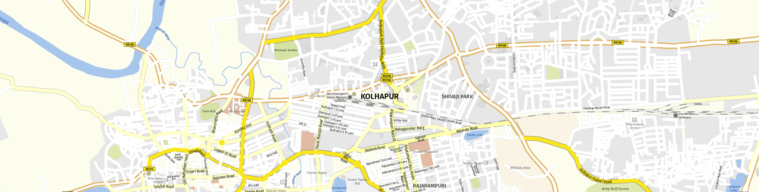 Stadtplan Kolhapur zum Downloaden.