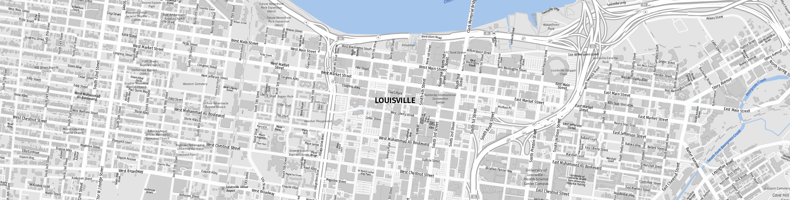 Stadtplan Louisville zum Downloaden.