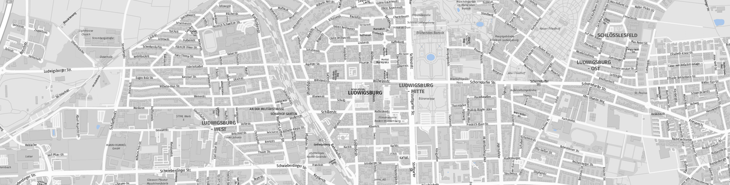 Stadtplan Ludwigsburg zum Downloaden.