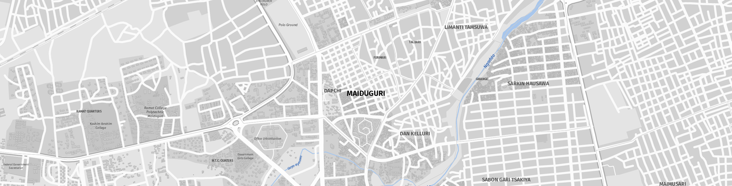 Stadtplan Maiduguri zum Downloaden.