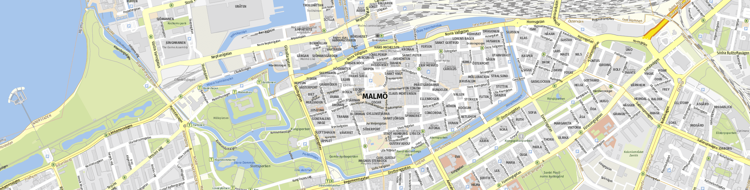 Stadtplan Malmo zum Downloaden.