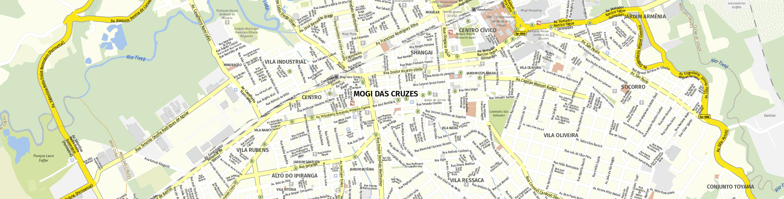 Stadtplan Mogi das Cruzes zum Downloaden.