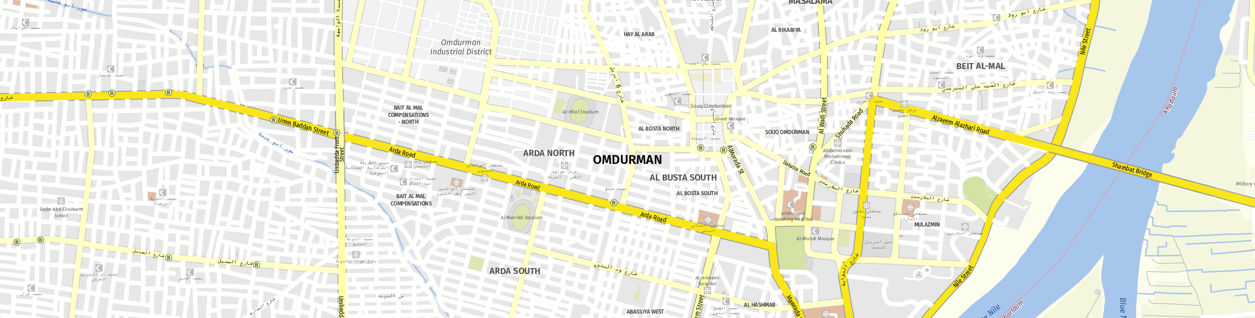 Stadtplan Omdurman zum Downloaden.