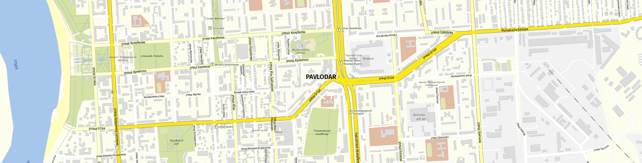 Stadtplan Pawlodar zum Downloaden.