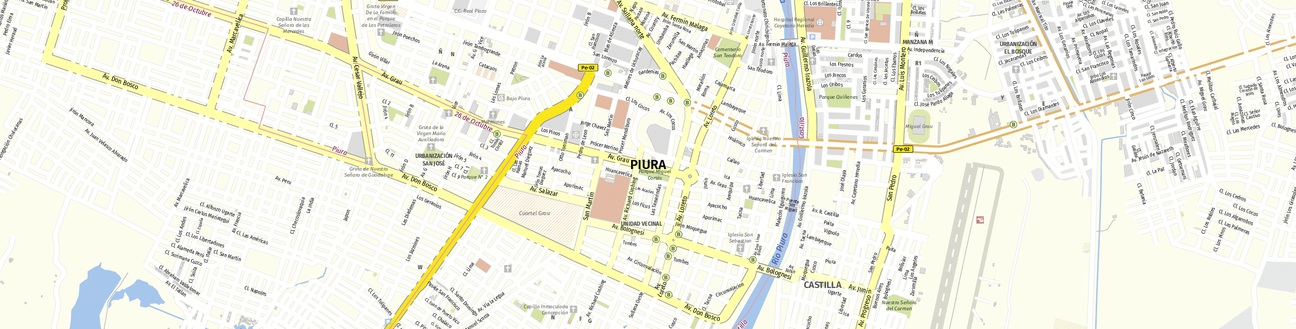 Stadtplan Piura zum Downloaden.