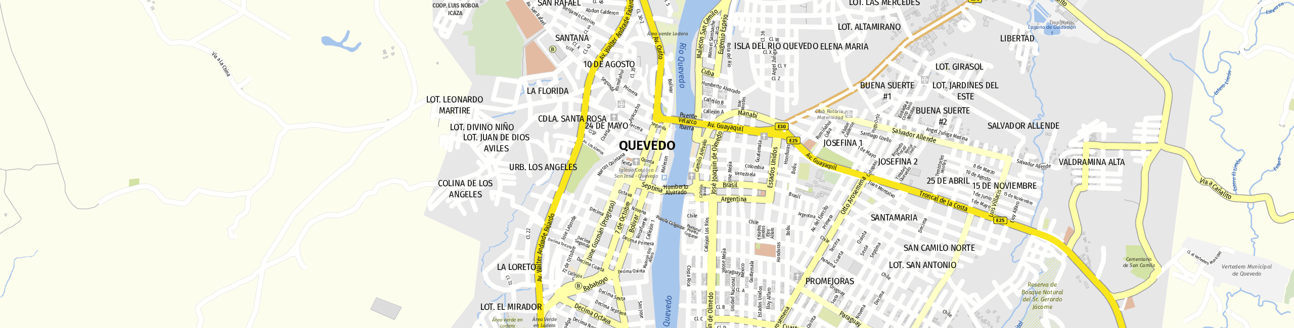 Stadtplan Quevedo zum Downloaden.