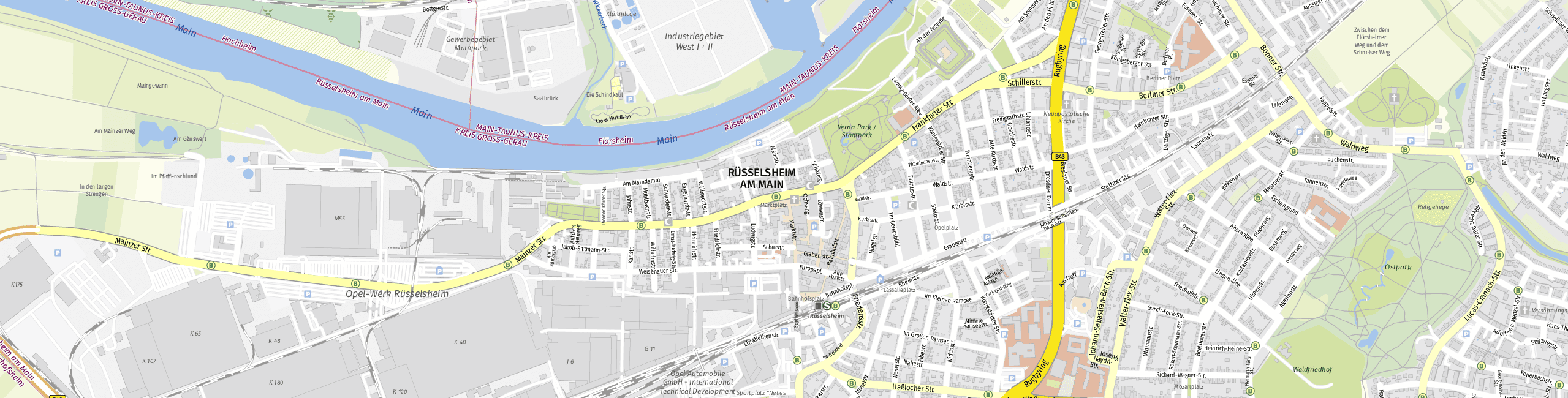 Stadtplan Rüsselsheim zum Downloaden.