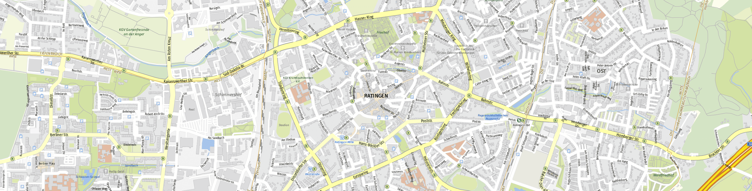 Stadtplan Ratingen zum Downloaden.