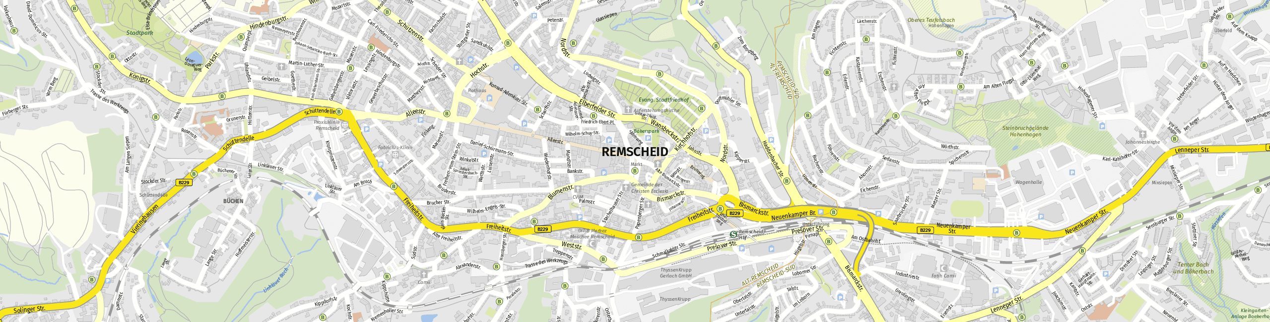 Stadtplan Remscheid zum Downloaden.