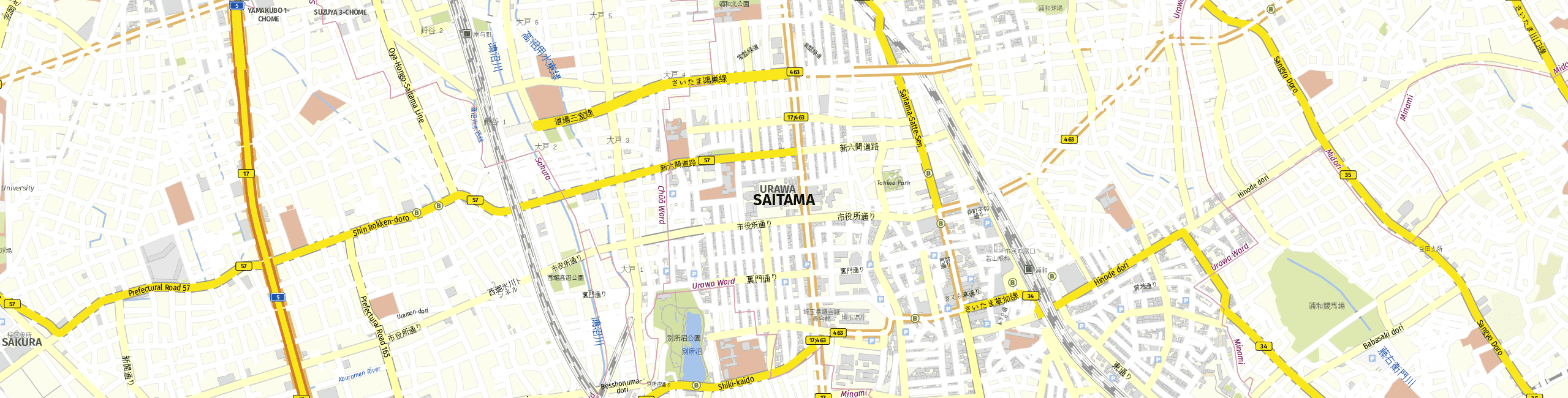 Stadtplan Saitama zum Downloaden.