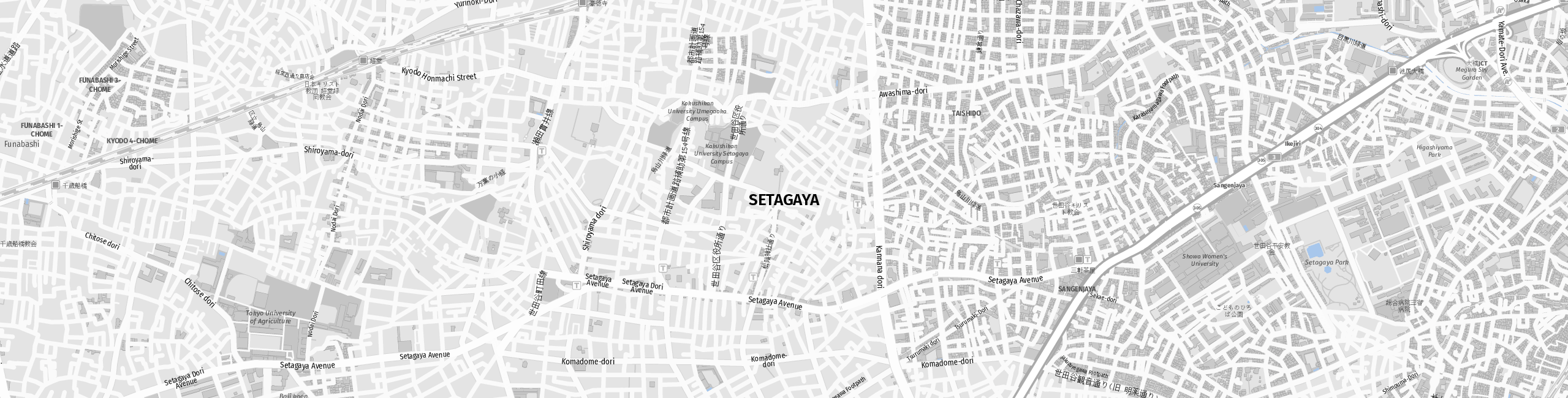 Stadtplan Setagaya zum Downloaden.