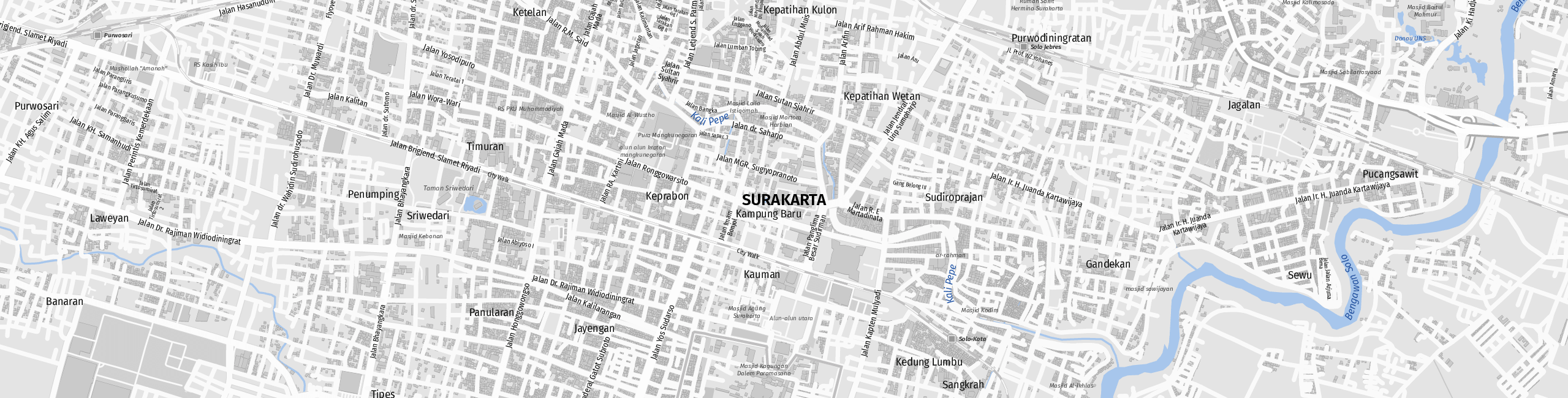 Stadtplan Surakarta zum Downloaden.