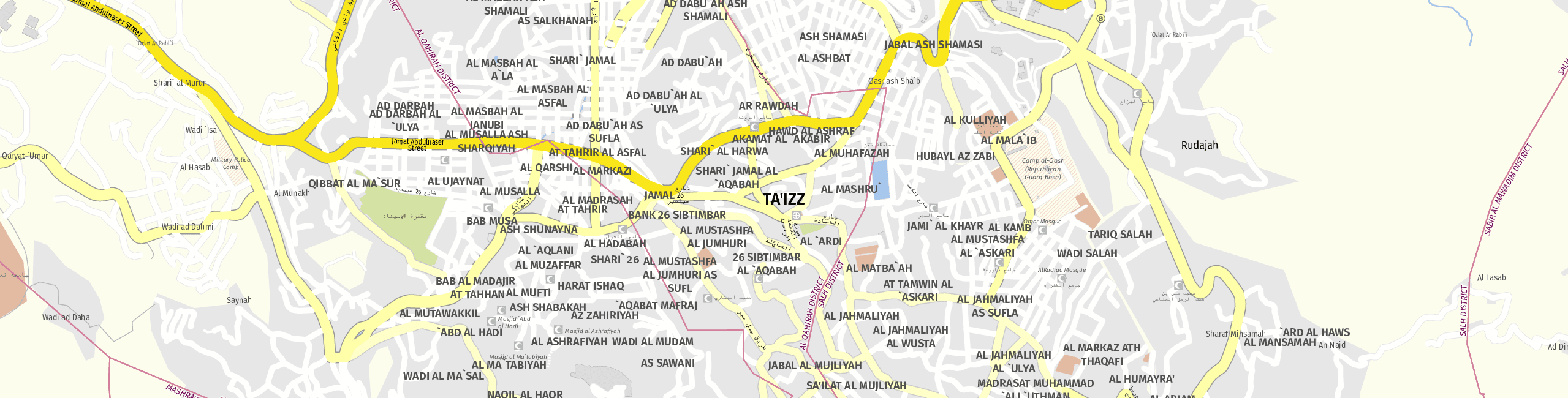 Stadtplan Ta'izz zum Downloaden.