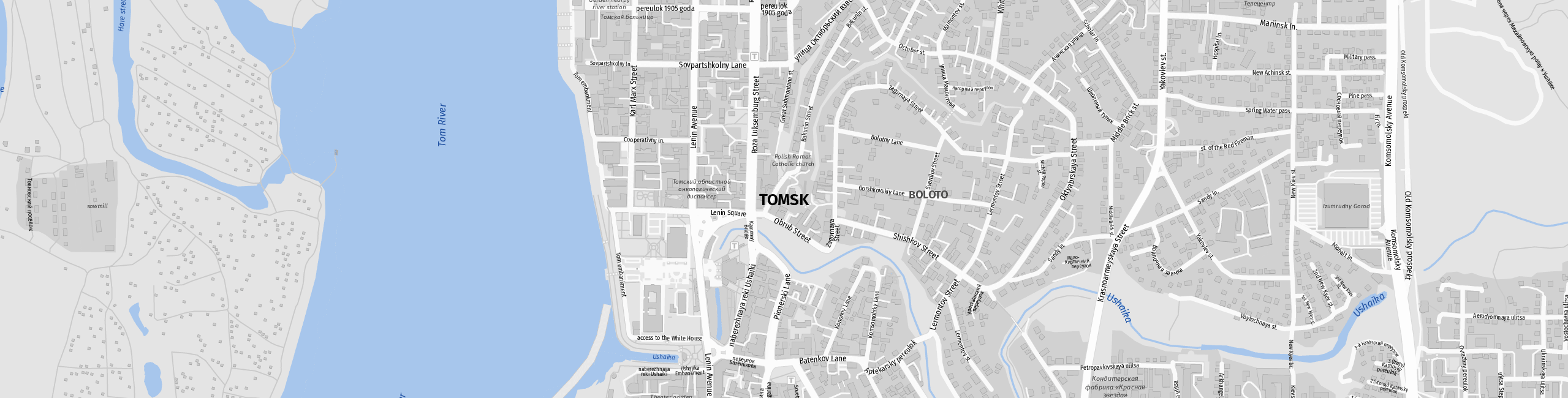 Stadtplan Tomsk zum Downloaden.