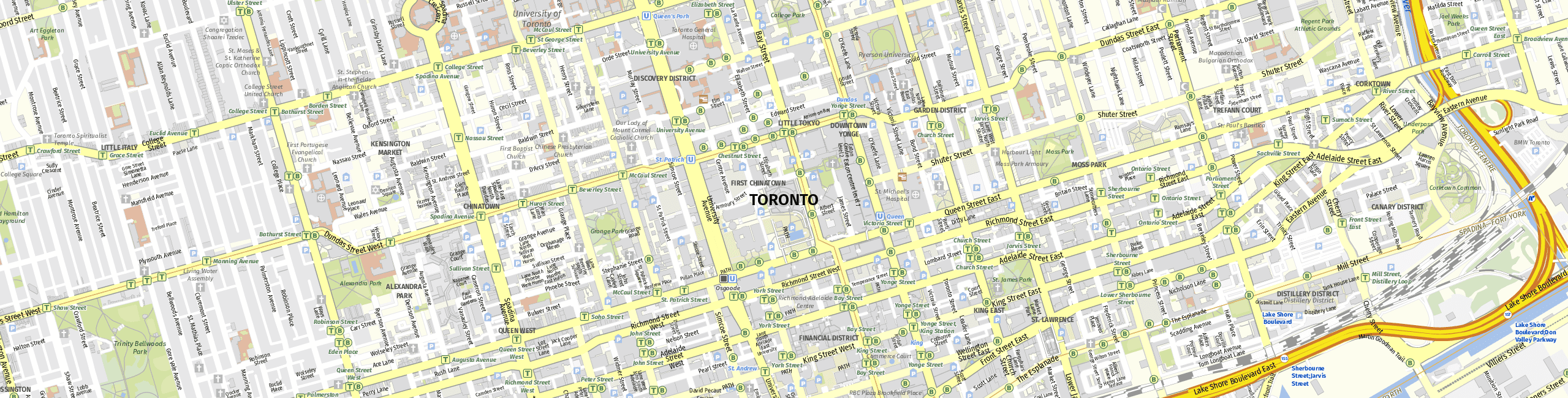 Stadtplan Toronto zum Downloaden.